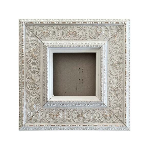 Scrolling French White country Frame English farmhouse minimal boho 3x3 2x2 mini - Picture 1 of 8